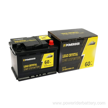 12v 60ah lead crystal agm start stop battery